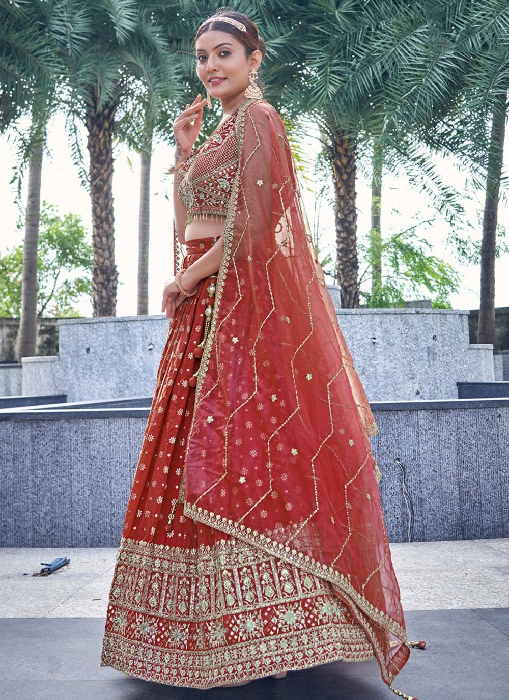 Embroidered Pure Dola Lehenga - L3098