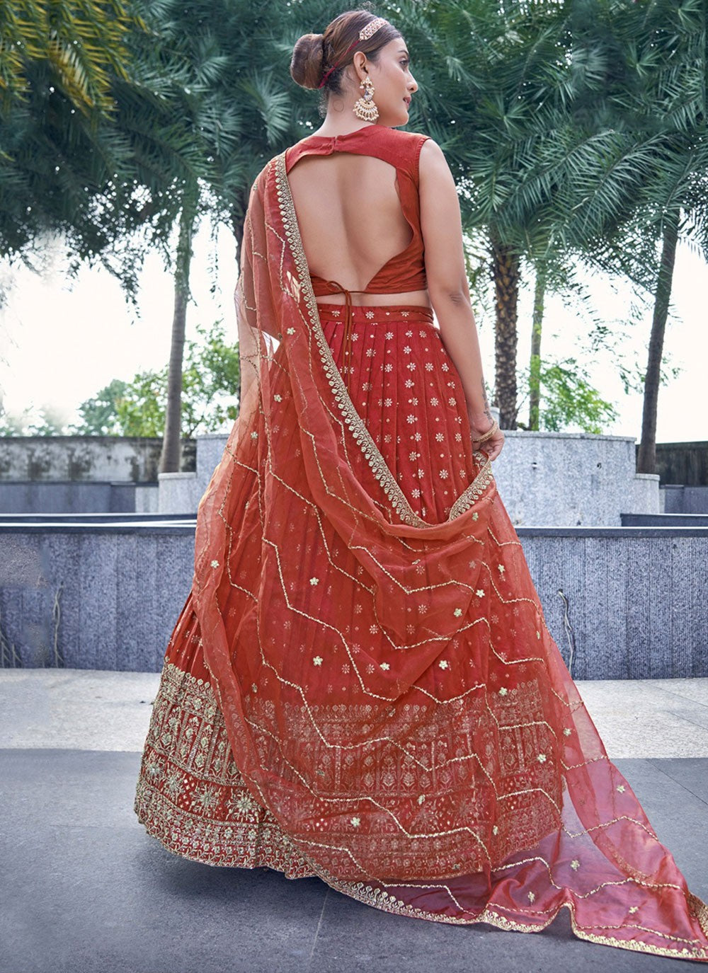 Embroidered Pure Dola Lehenga - L3098