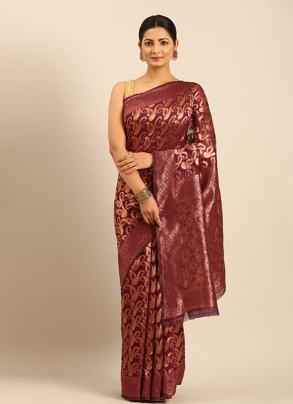 Classic Weaving Zari Cotton Saree - S8166