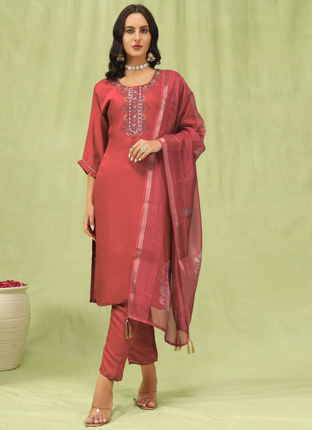 Silk Blend Salwar Suit - T3670