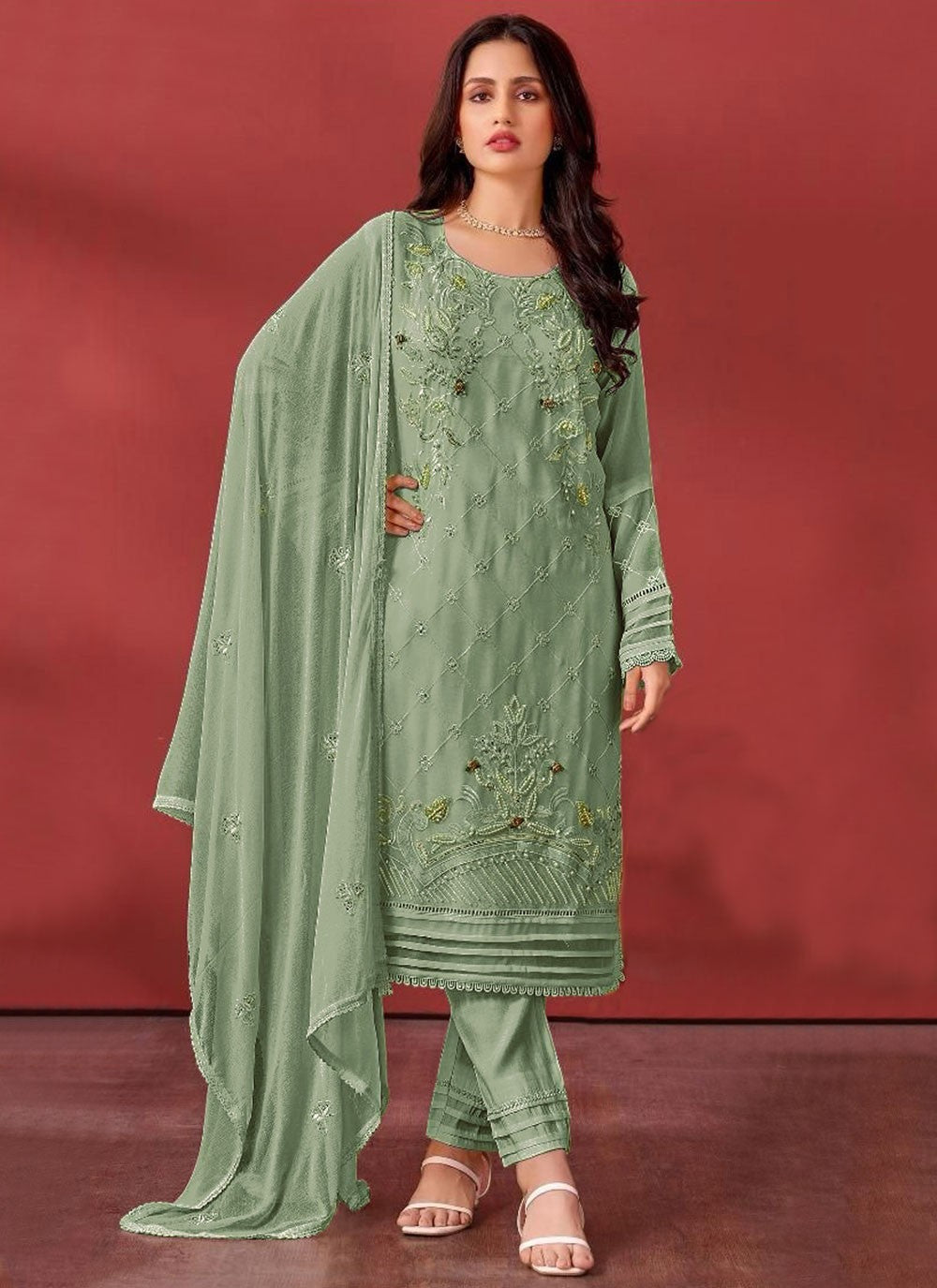 Faux Georgette Salwar Suit - T2818