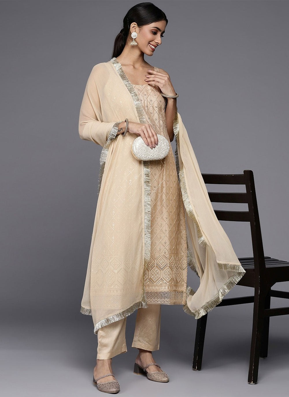 Silk Salwar Suit - T857