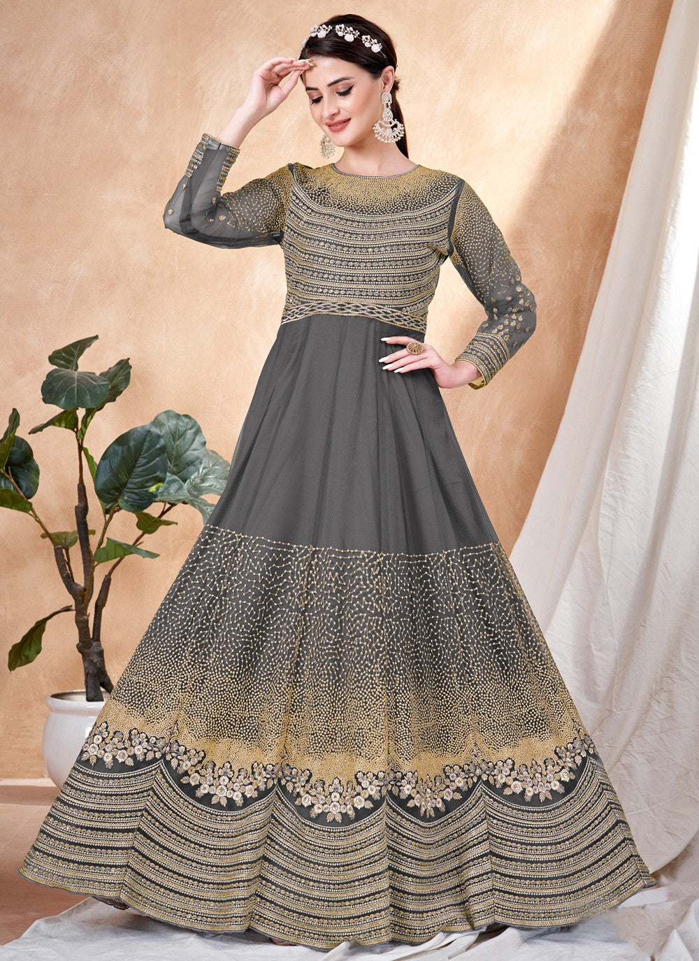 Net Salwar Suit - T1426