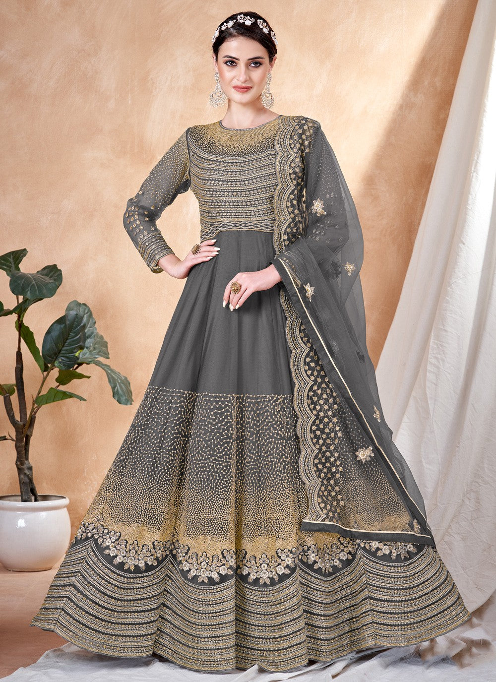 Net Salwar Suit - T1426