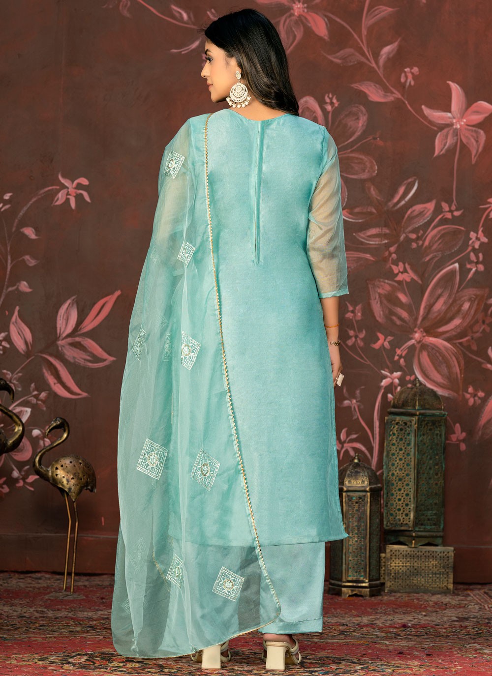 Organza Pant Style Suit - T2093