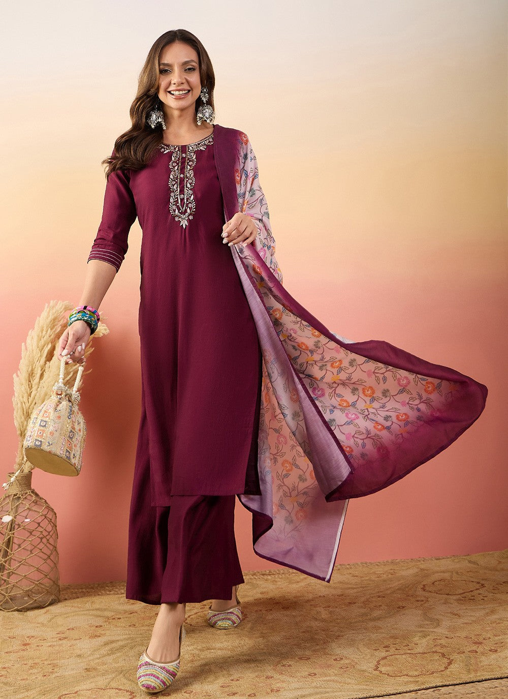 Silk Salwar Suit - T4033