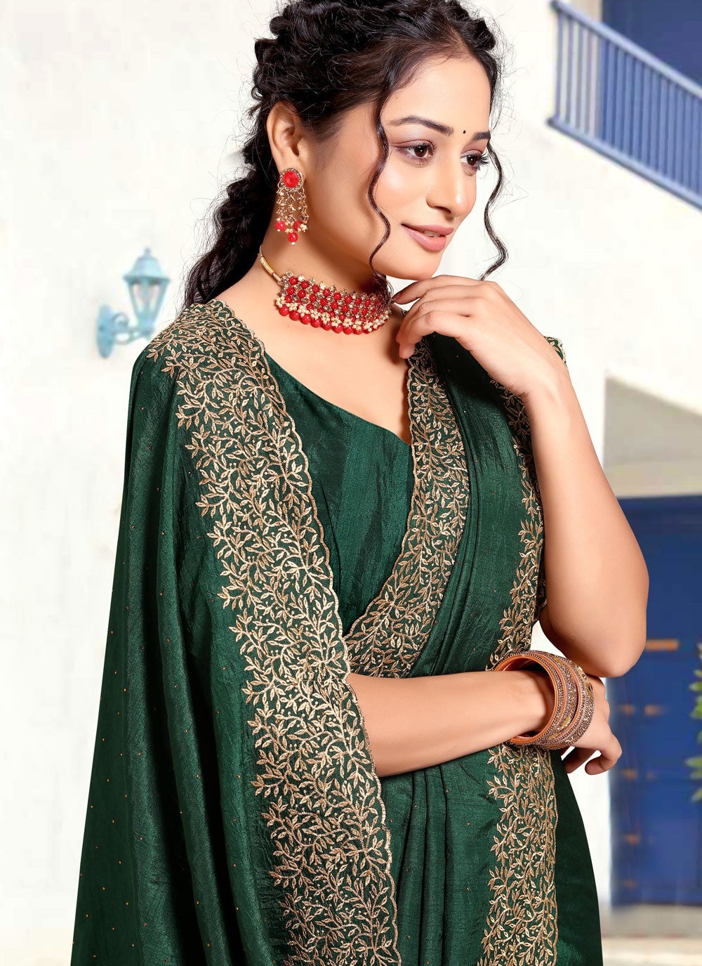 Classic Border Work Art Silk Saree - S8150