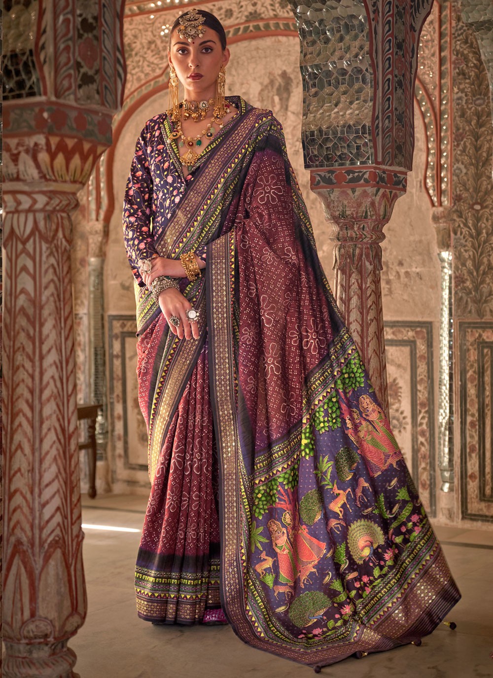 Classic Fancy Work Viscose Saree - S8834