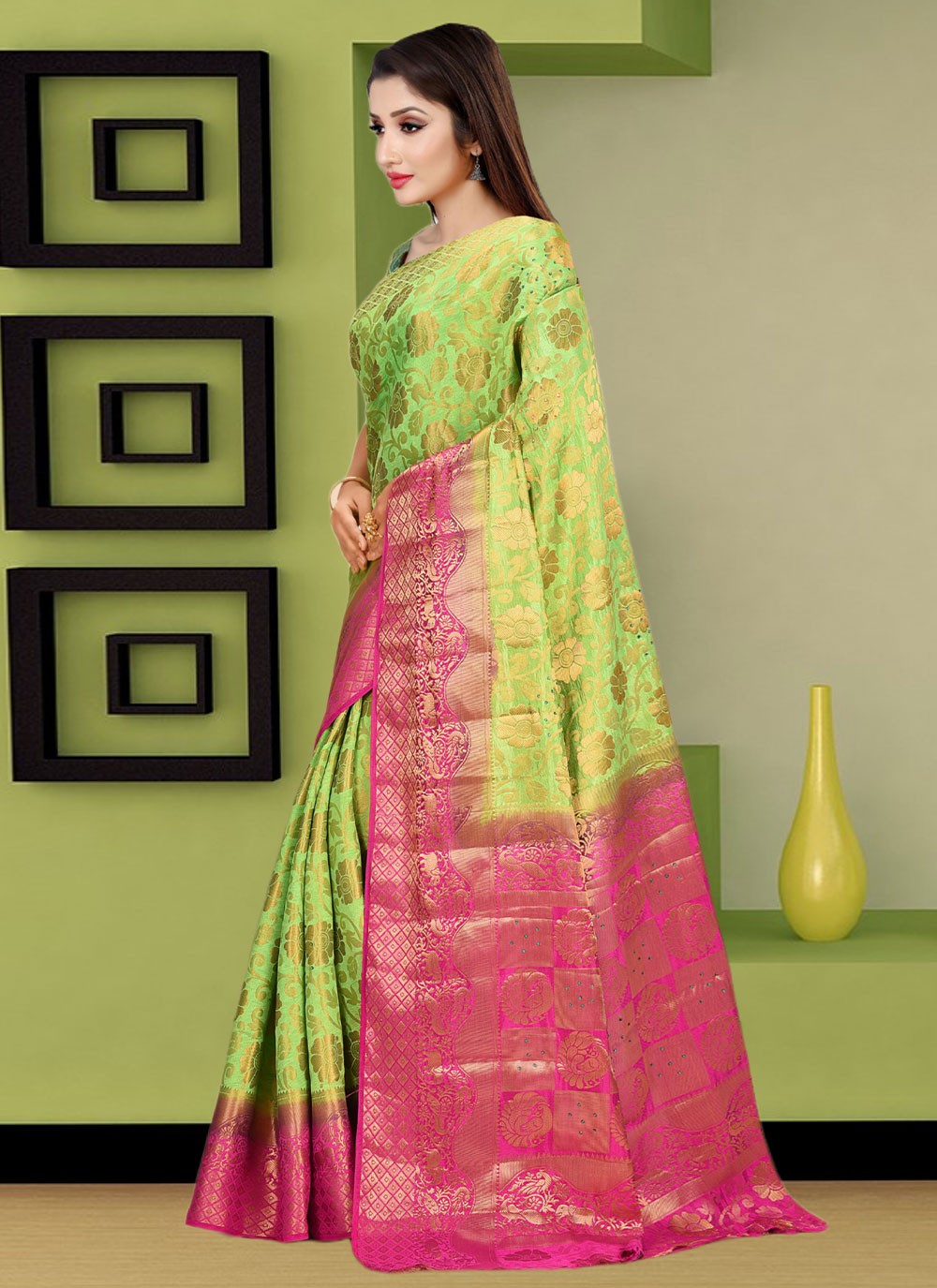 Classic Hand Embroidery Georgette Saree - S1972