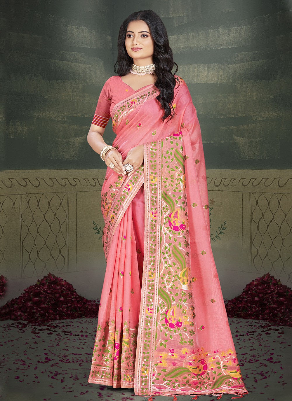 Contemporary Weaving Zari Silk Saree - S9026