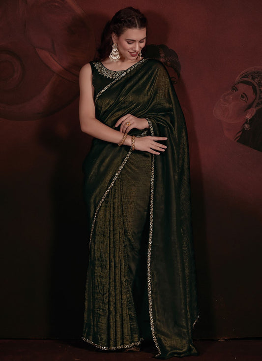 Trendy Zircon Chiffon Saree - S5677