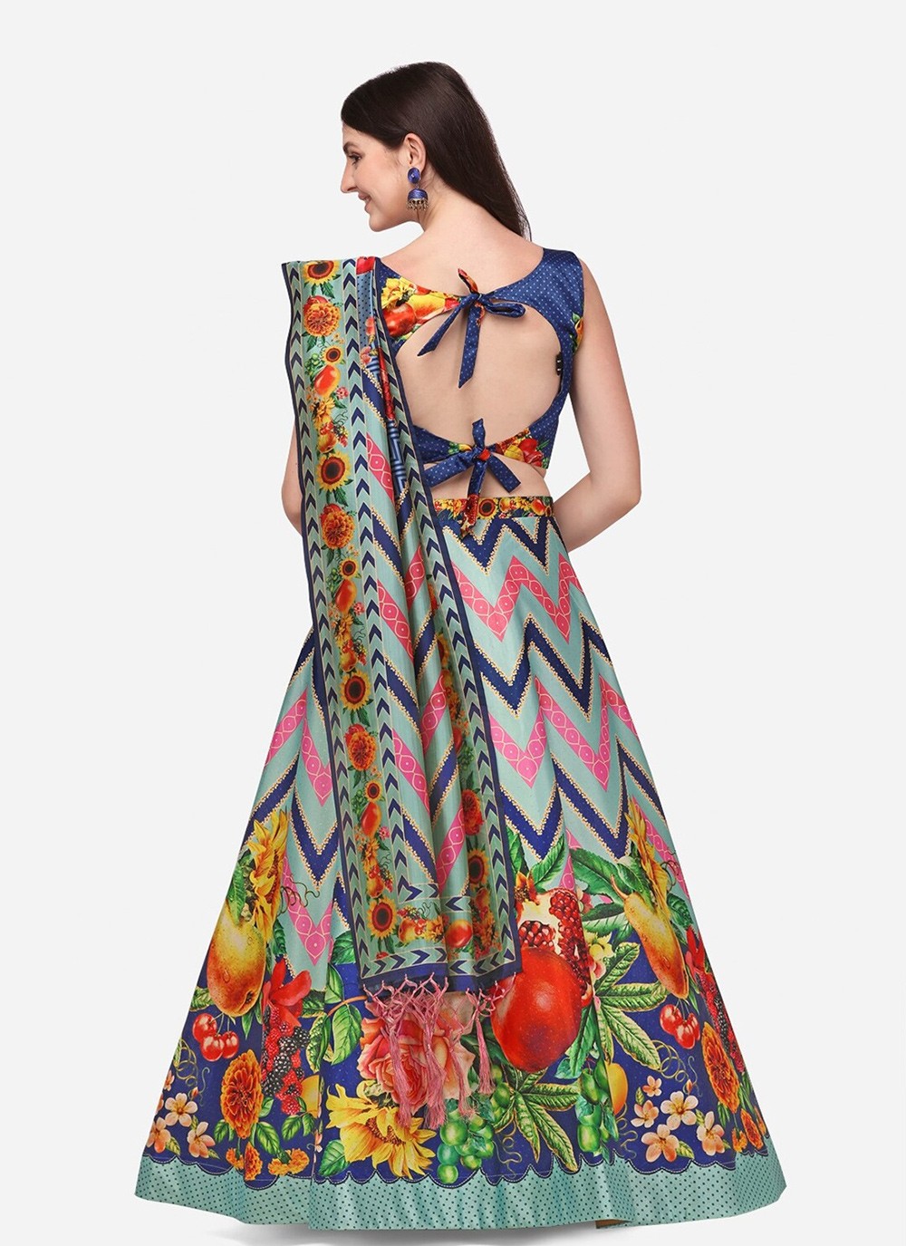 Digital Print Satin A - Line Lehenga - L2075