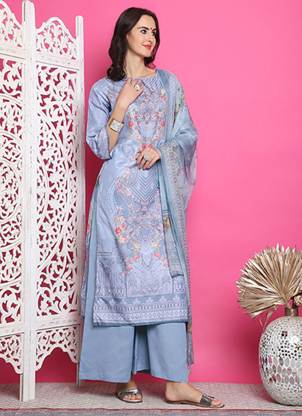 Satin Salwar Suit - T3163