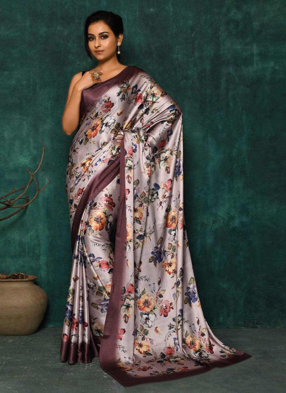 Classic Digital Print Faux Georgette Saree - S2174