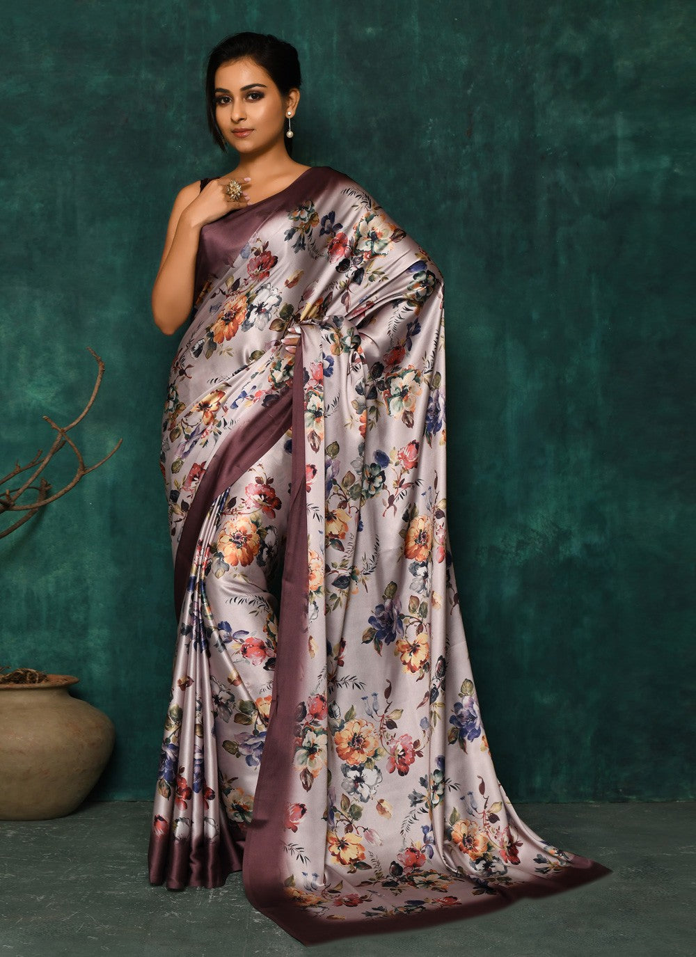 Classic Digital Print Faux Georgette Saree - S2342