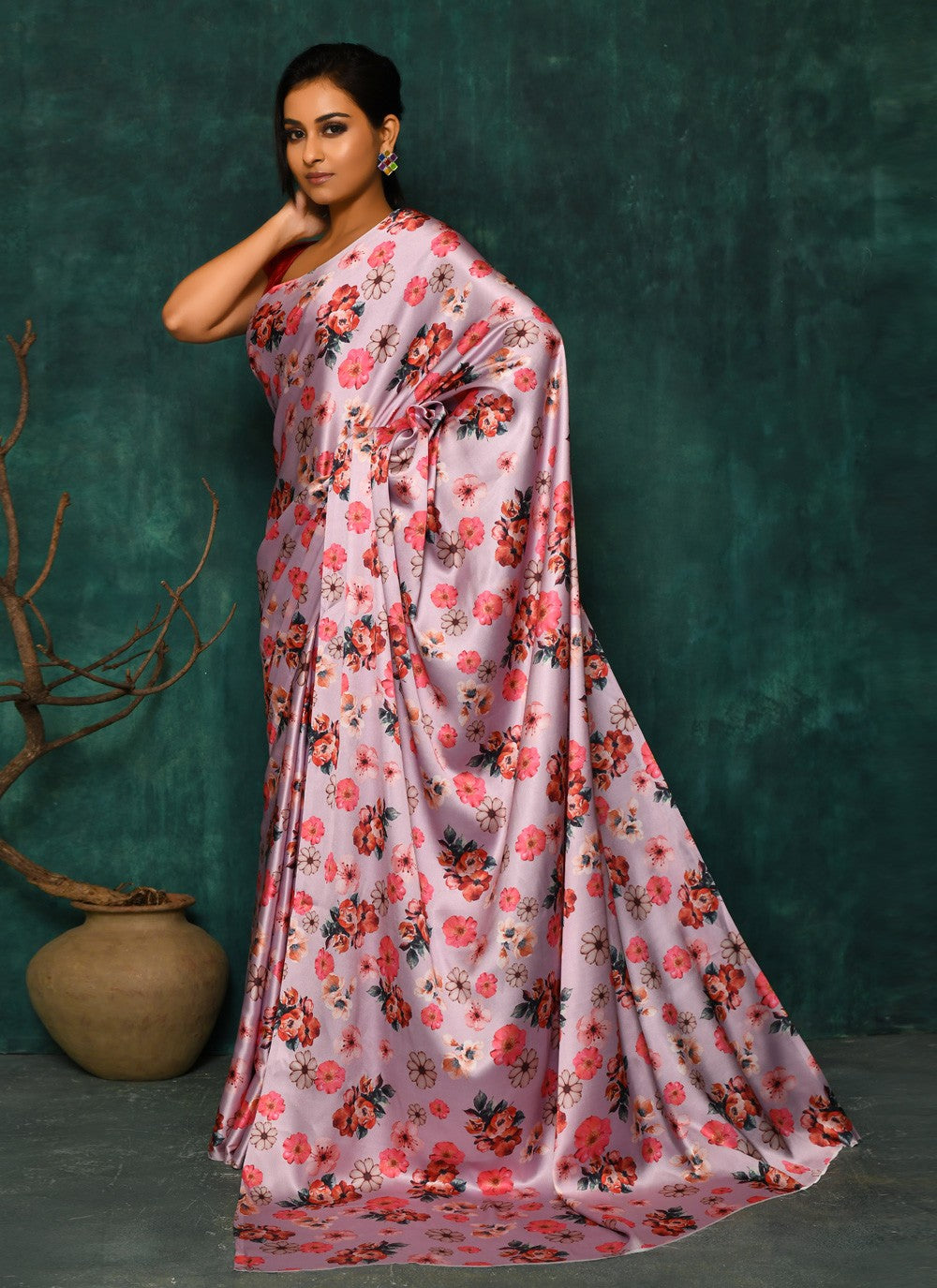 Classic Digital Print Faux Georgette Saree - S2174