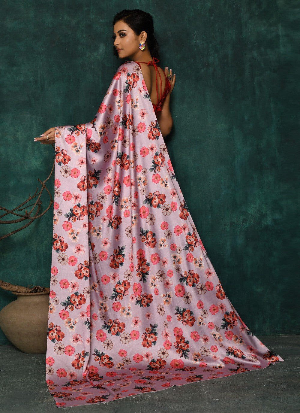 Classic Digital Print Faux Georgette Saree - S2174