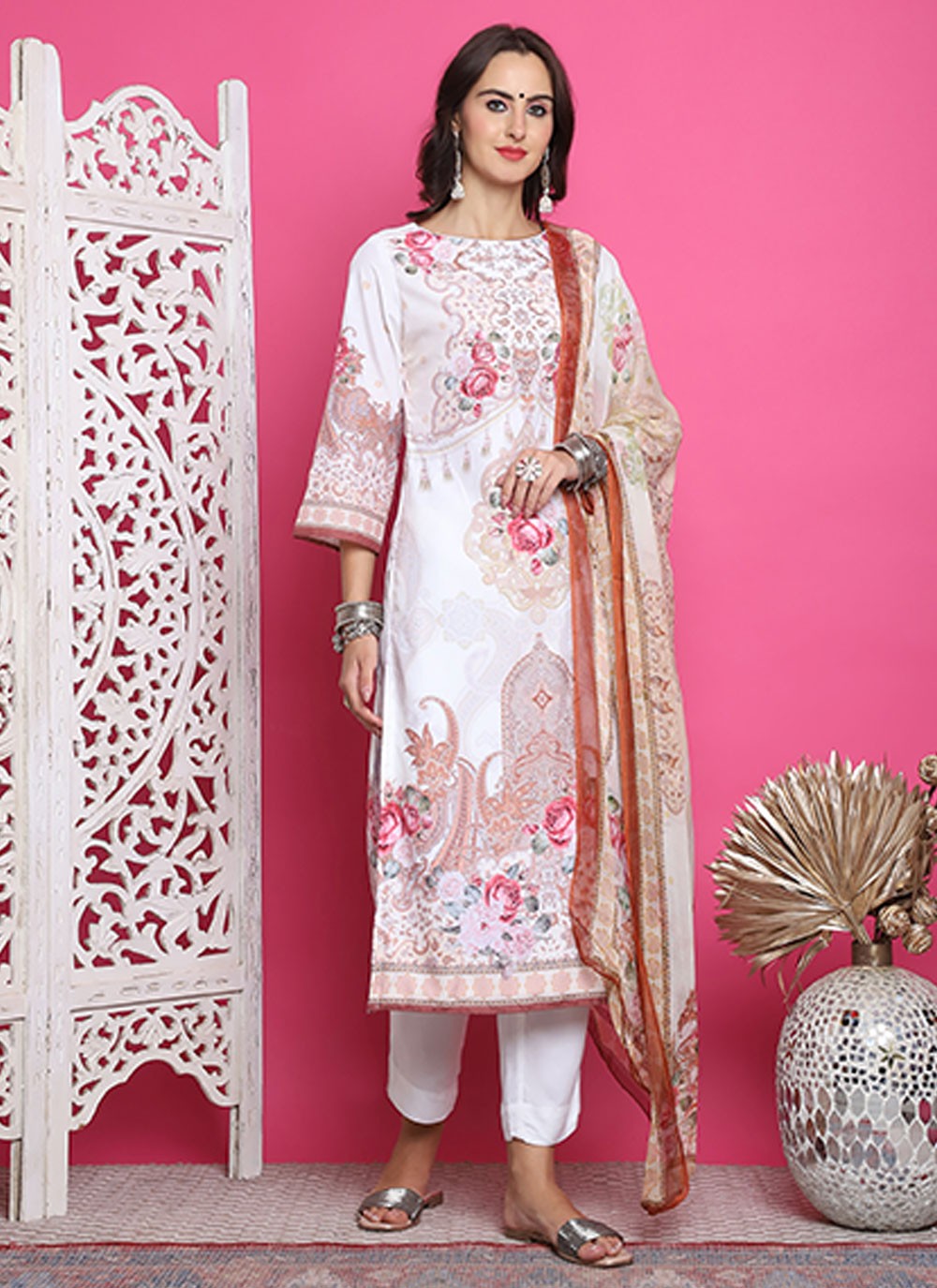 Satin Salwar Suit - T3163