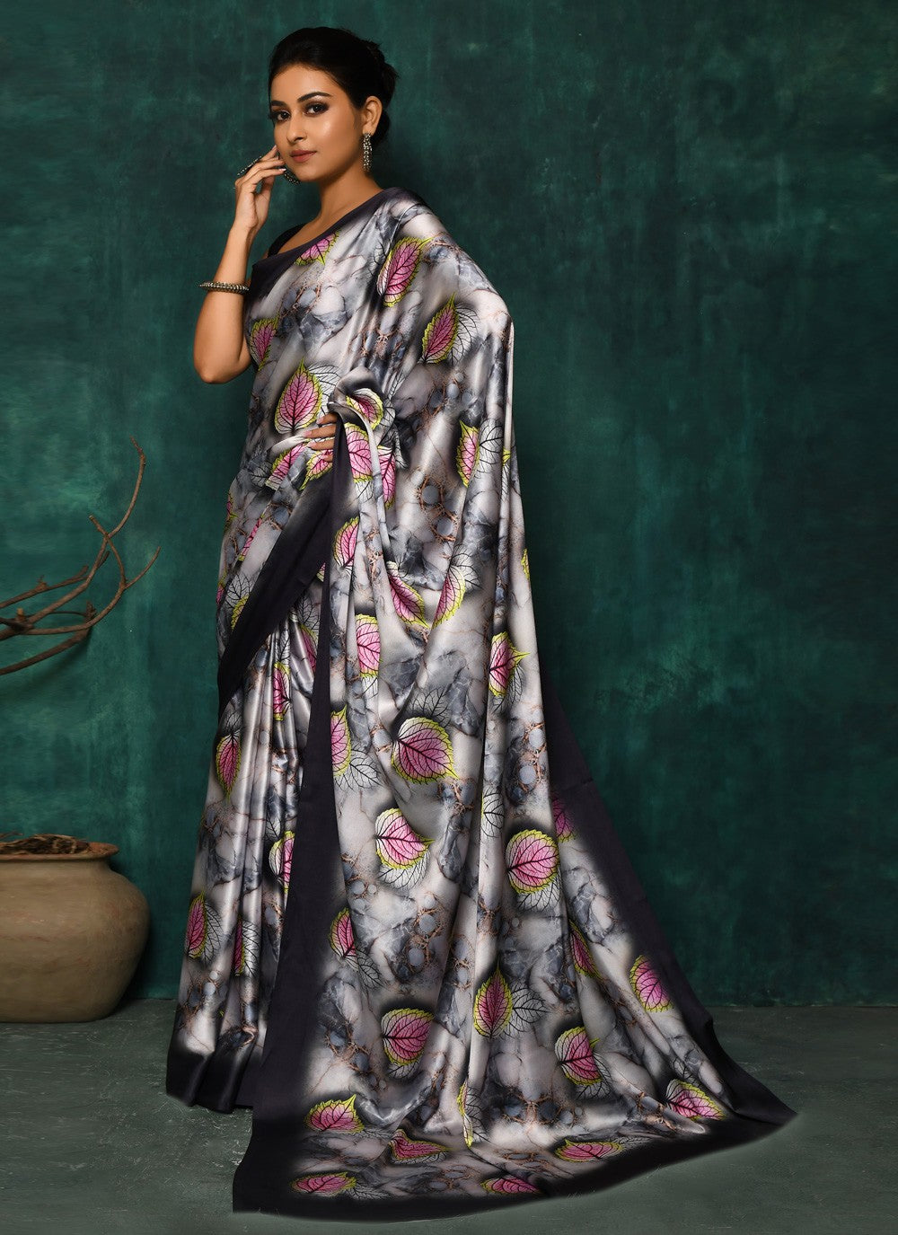 Classic Digital Print Faux Georgette Saree - S2174