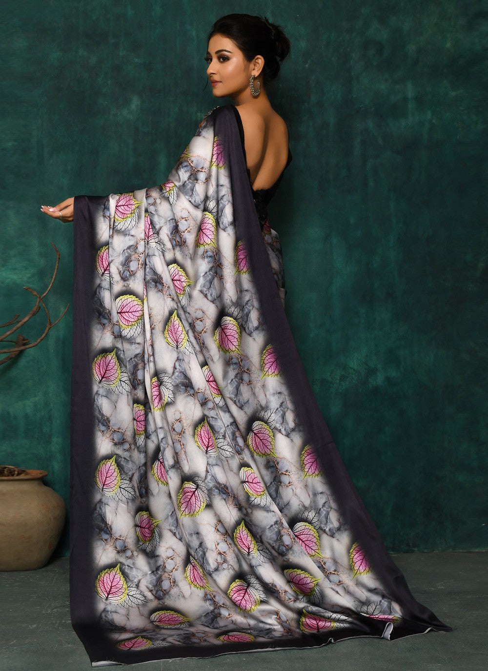 Classic Digital Print Faux Georgette Saree - S2174