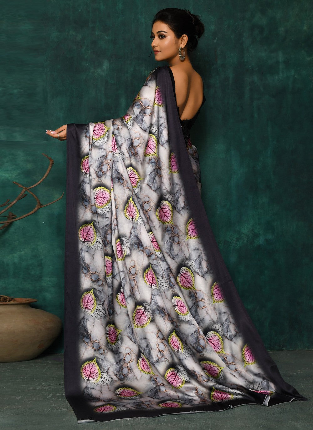 Classic Digital Print Faux Georgette Saree - S2342