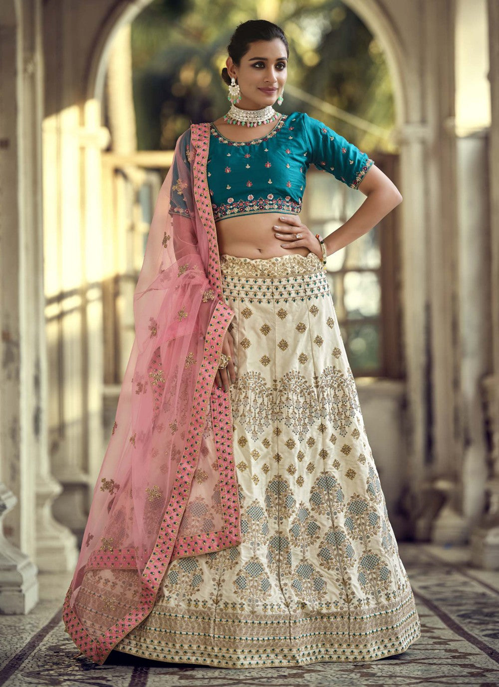 Diamond Satin A - Line Lehenga - L1060