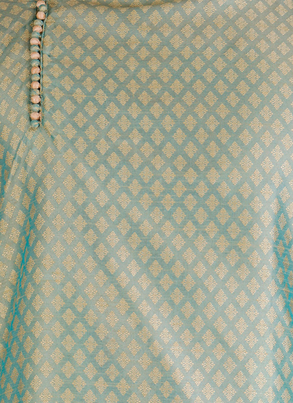 Weaving Zari Jacquard, Satin Firozi Kurta Pyjama - M6527