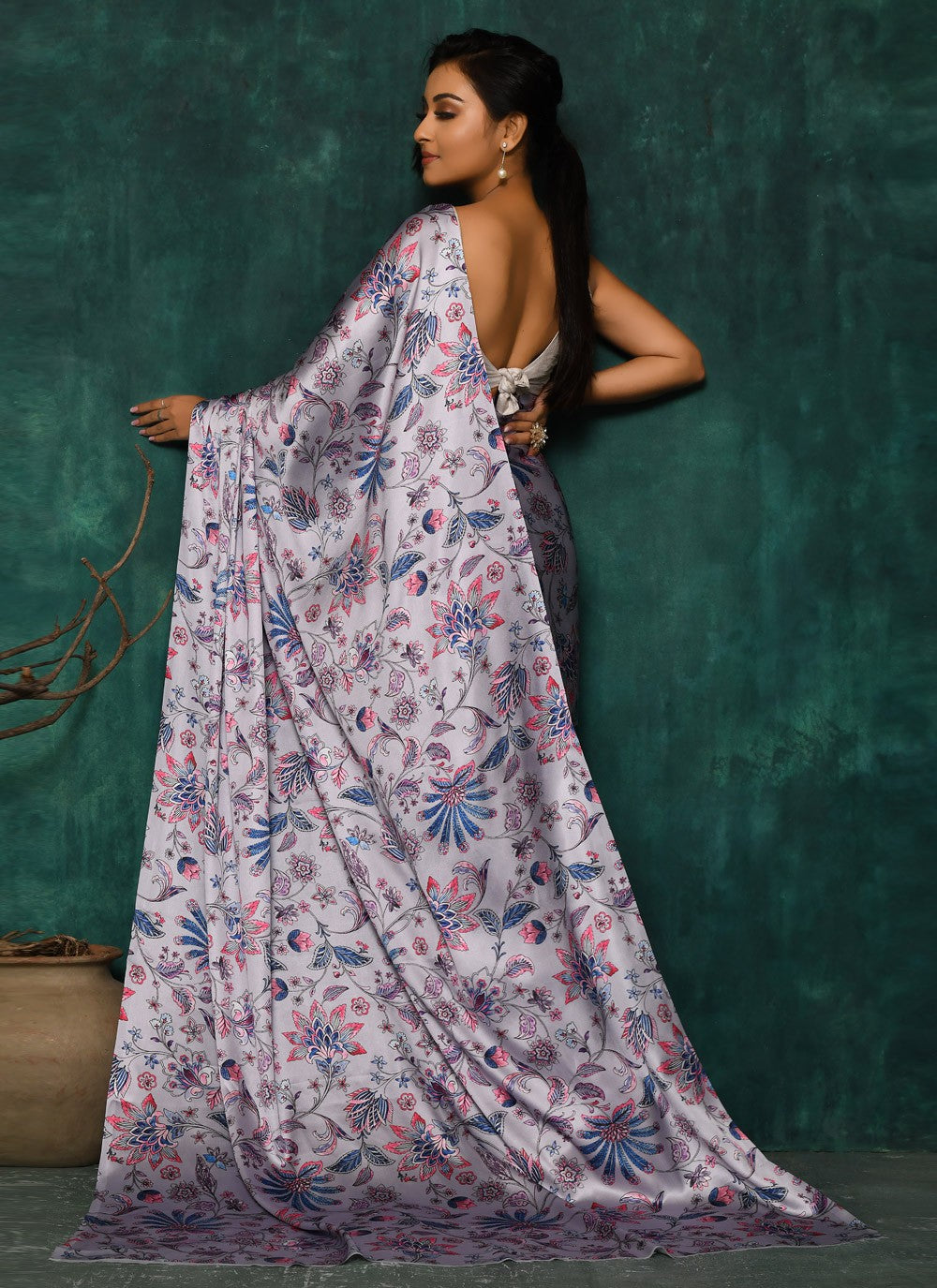 Classic Digital Print Faux Georgette Saree - S2174