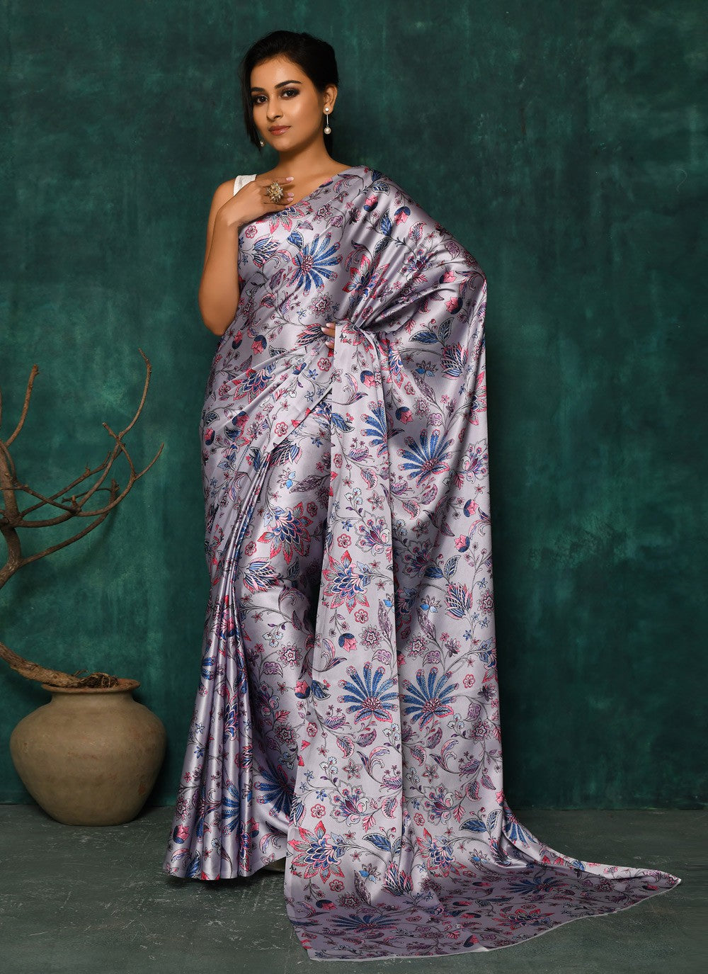 Classic Digital Print Faux Georgette Saree - S2174