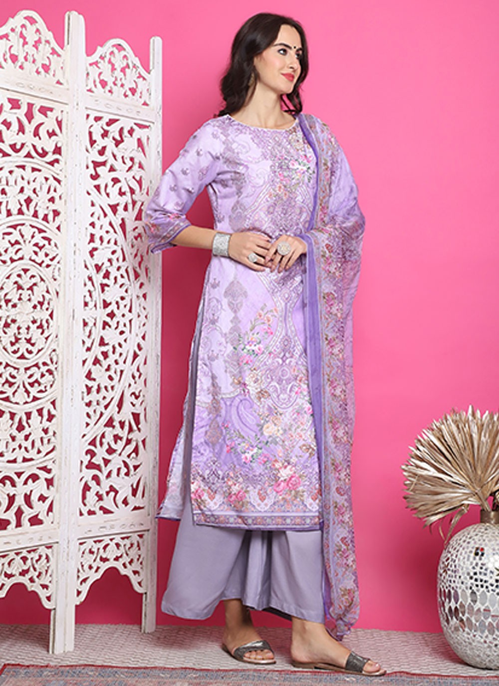 Satin Salwar Suit - T3163