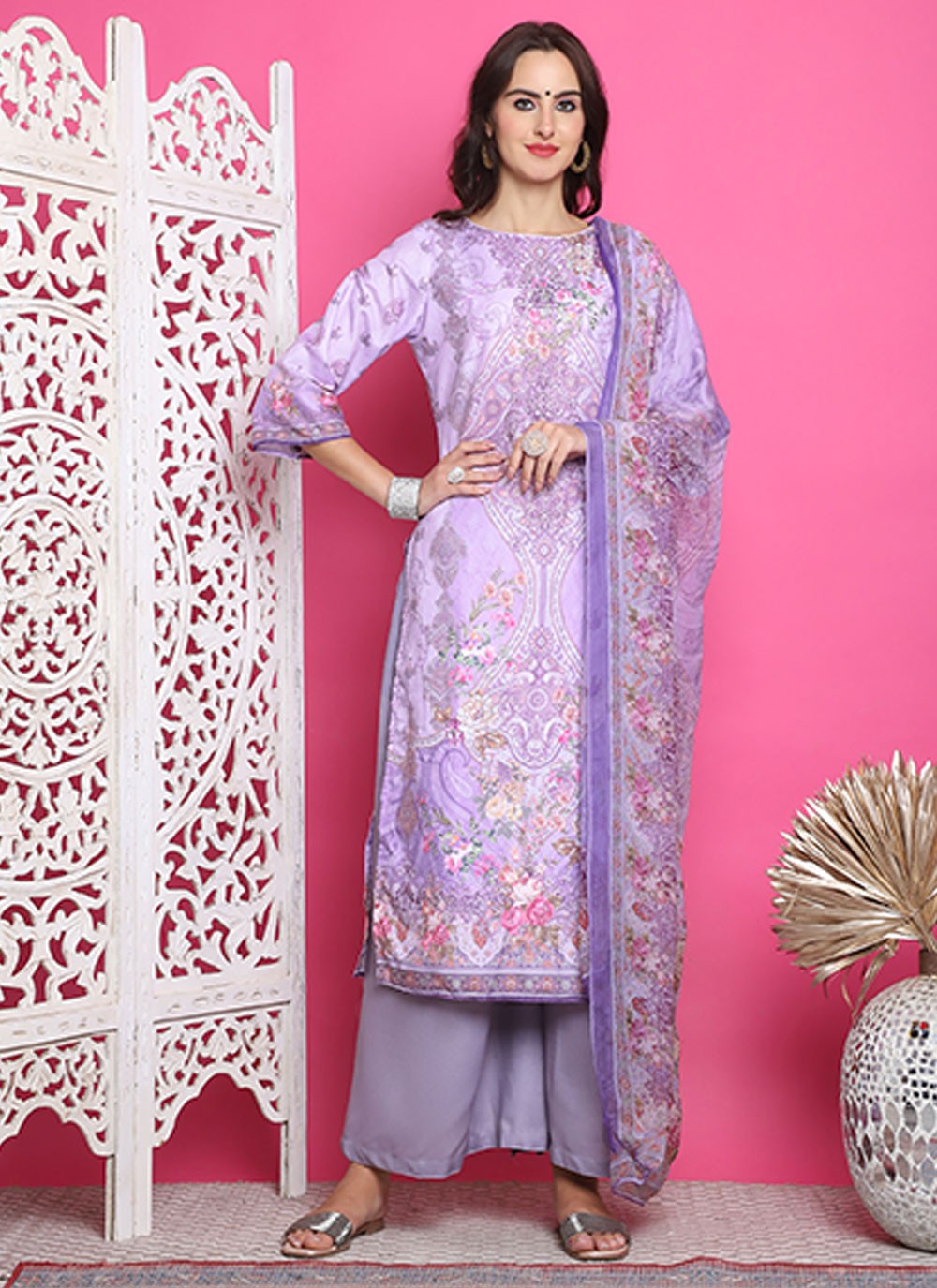 Satin Salwar Suit - T3163