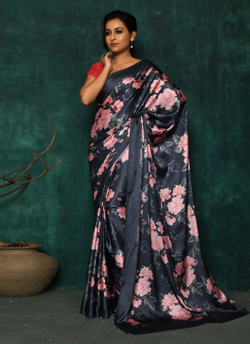 Classic Digital Print Faux Georgette Saree - S2342