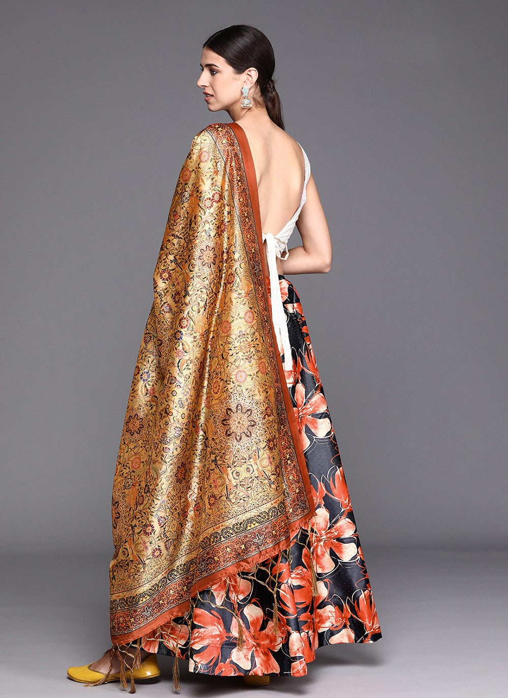 Digital Print Satin Silk A - Line Lehenga - L2115