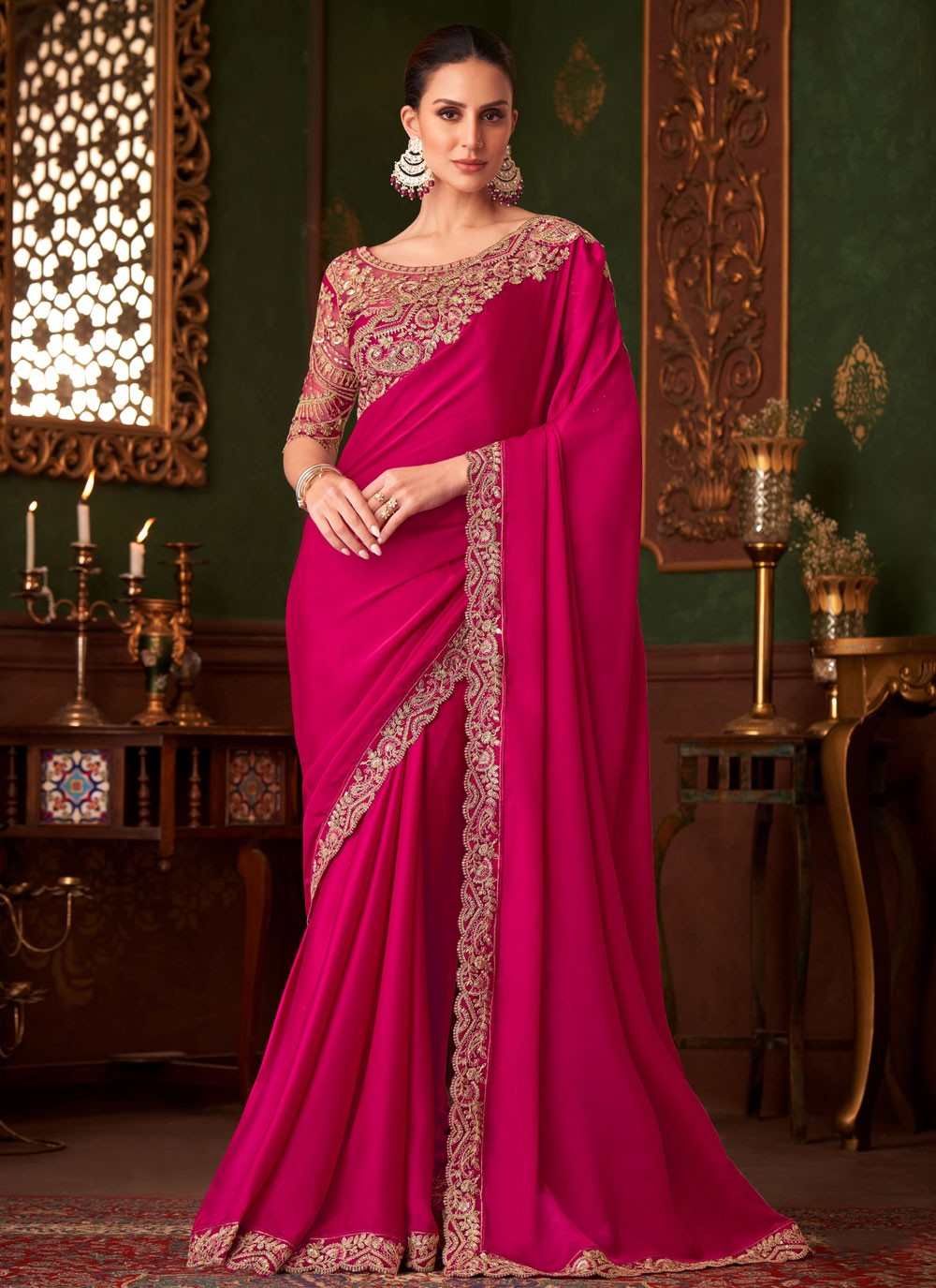 Embroidered, Sequins Chiffon Saree - S11813