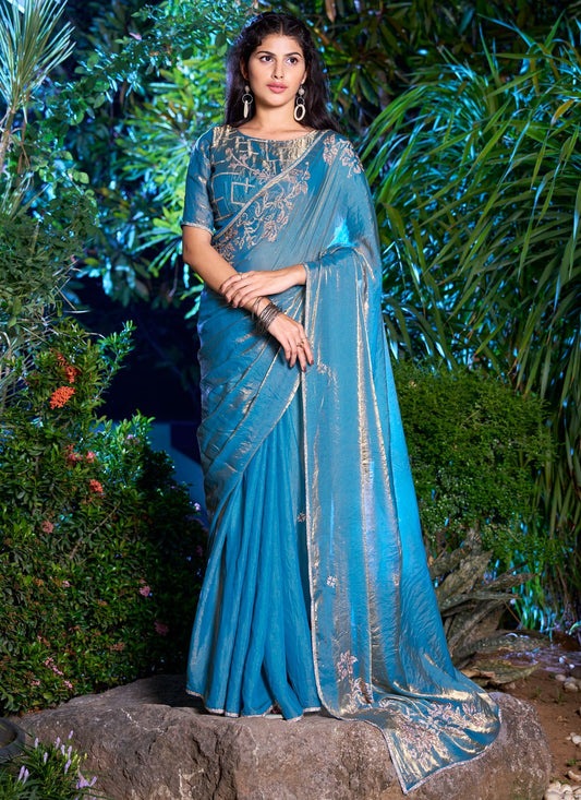 Cutdana, Swarovski Satin Silk Saree - S11621