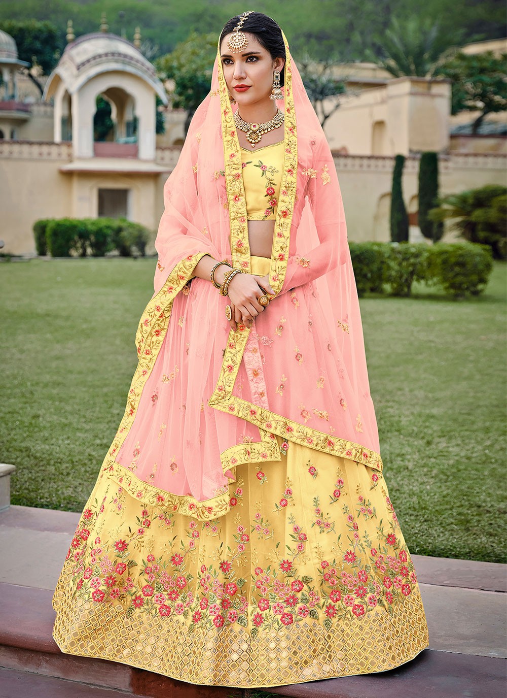 Diamond Net, Satin Silk A - Line Lehenga - L0821