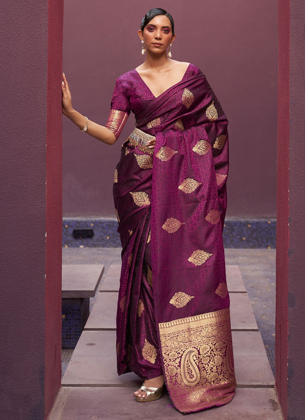 Trendy Weaving Zari Satin Silk Saree - S2398