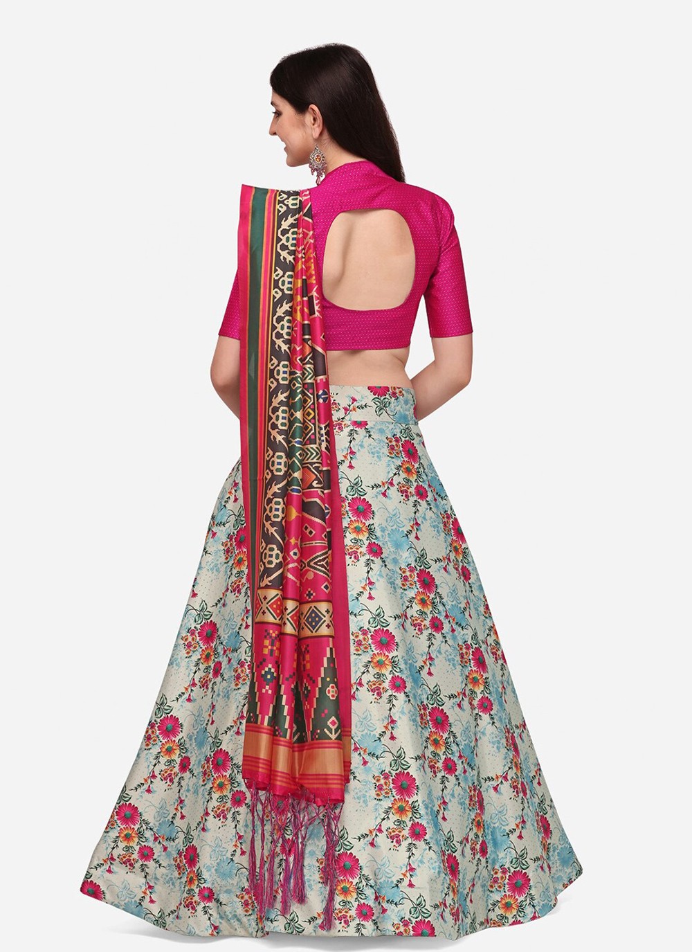 Digital Print Satin Silk A - Line Lehenga - L2124