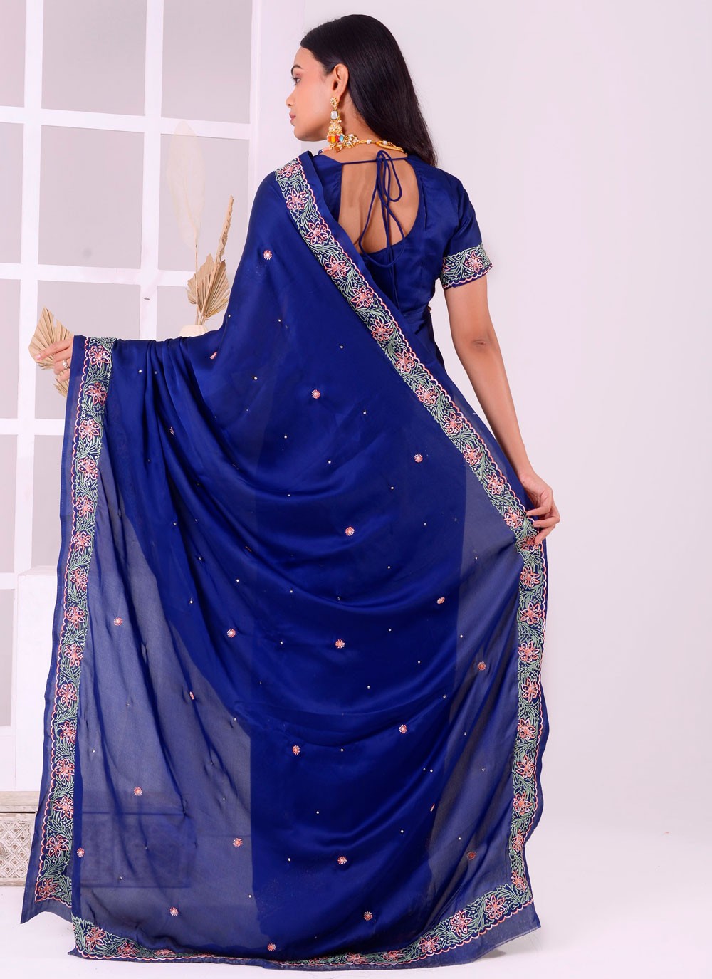 Classic Embroidered Georgette Saree - S7727