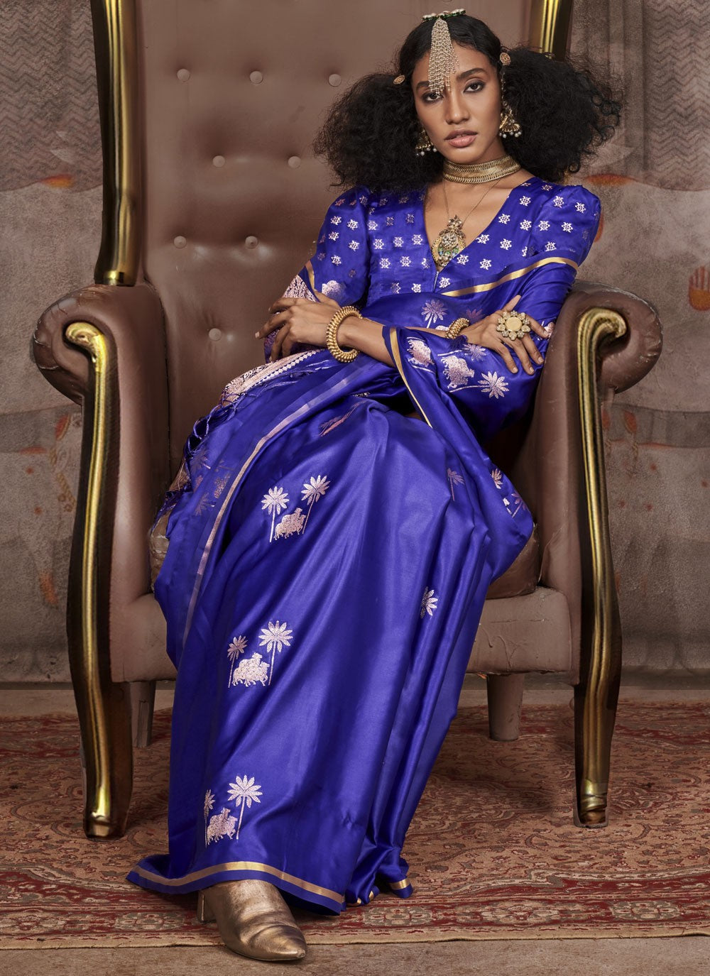 Classic Weaving Zari Satin Silk Saree - S9755