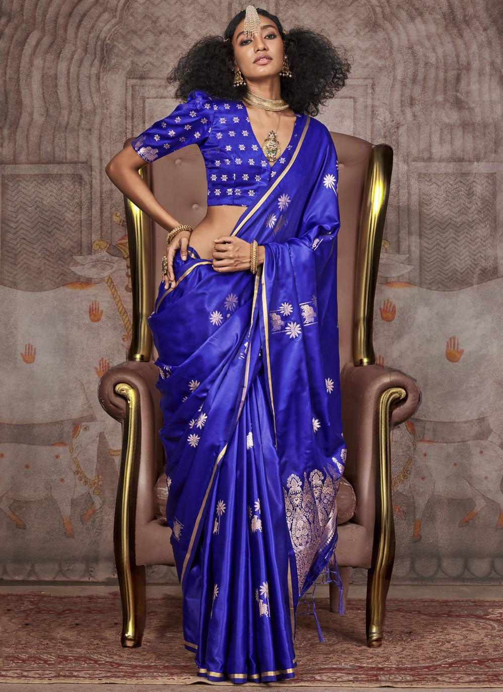 Classic Weaving Zari Satin Silk Saree - S9755