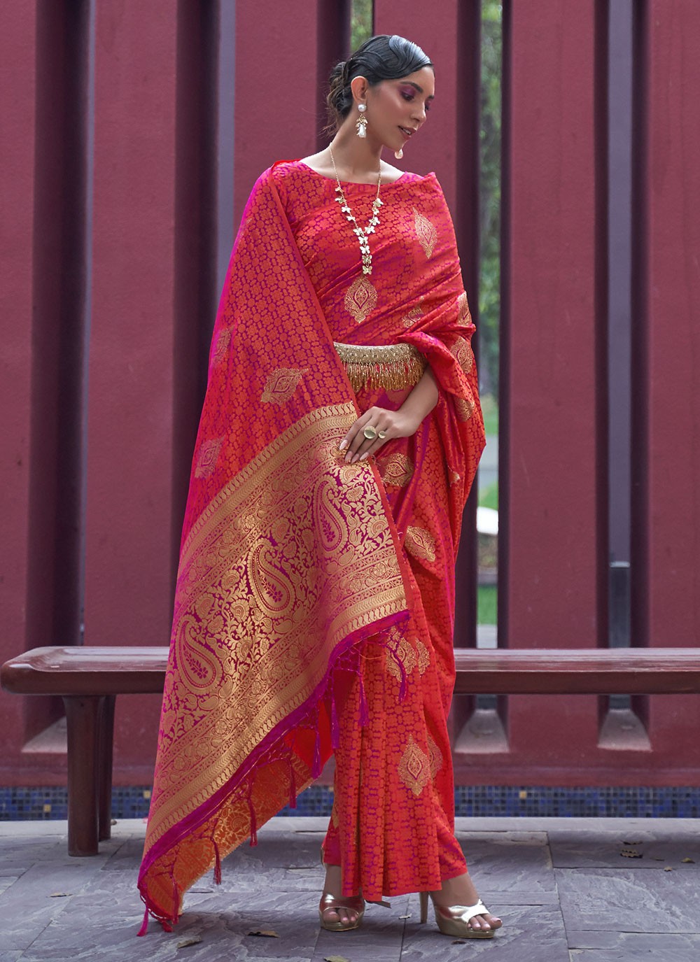 Trendy Weaving Zari Satin Silk Saree - S2398