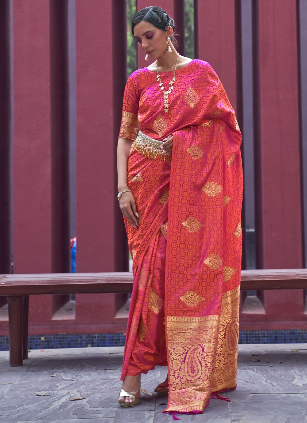 Trendy Weaving Zari Satin Silk Saree - S2398