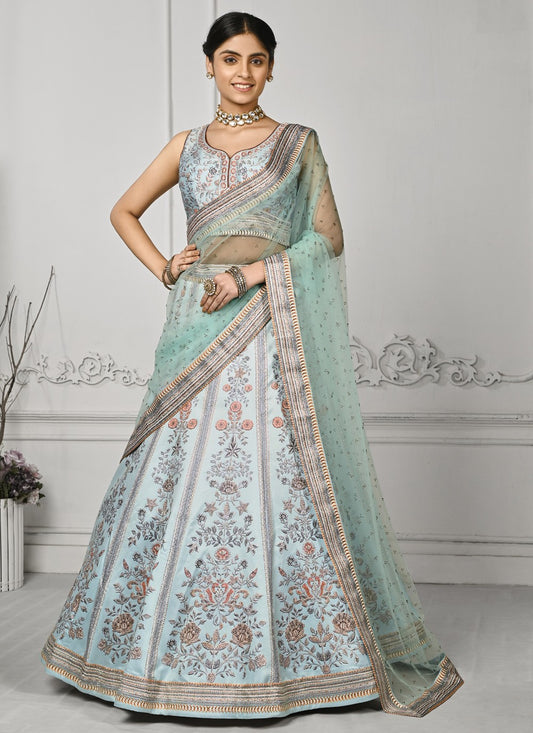 Swarovski Satin Silk A - Line Lehenga - L1273