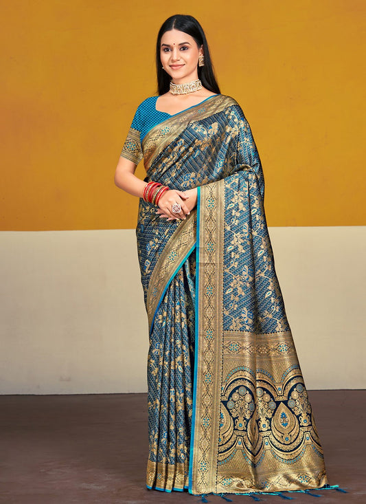 Traditional Weaving Zari Satin Silk Saree - S8597