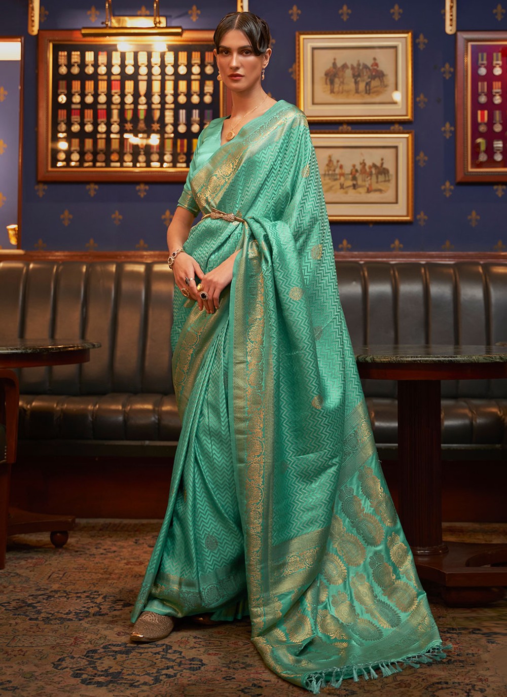 Traditional Weaving Zari Satin Silk Saree - S2073