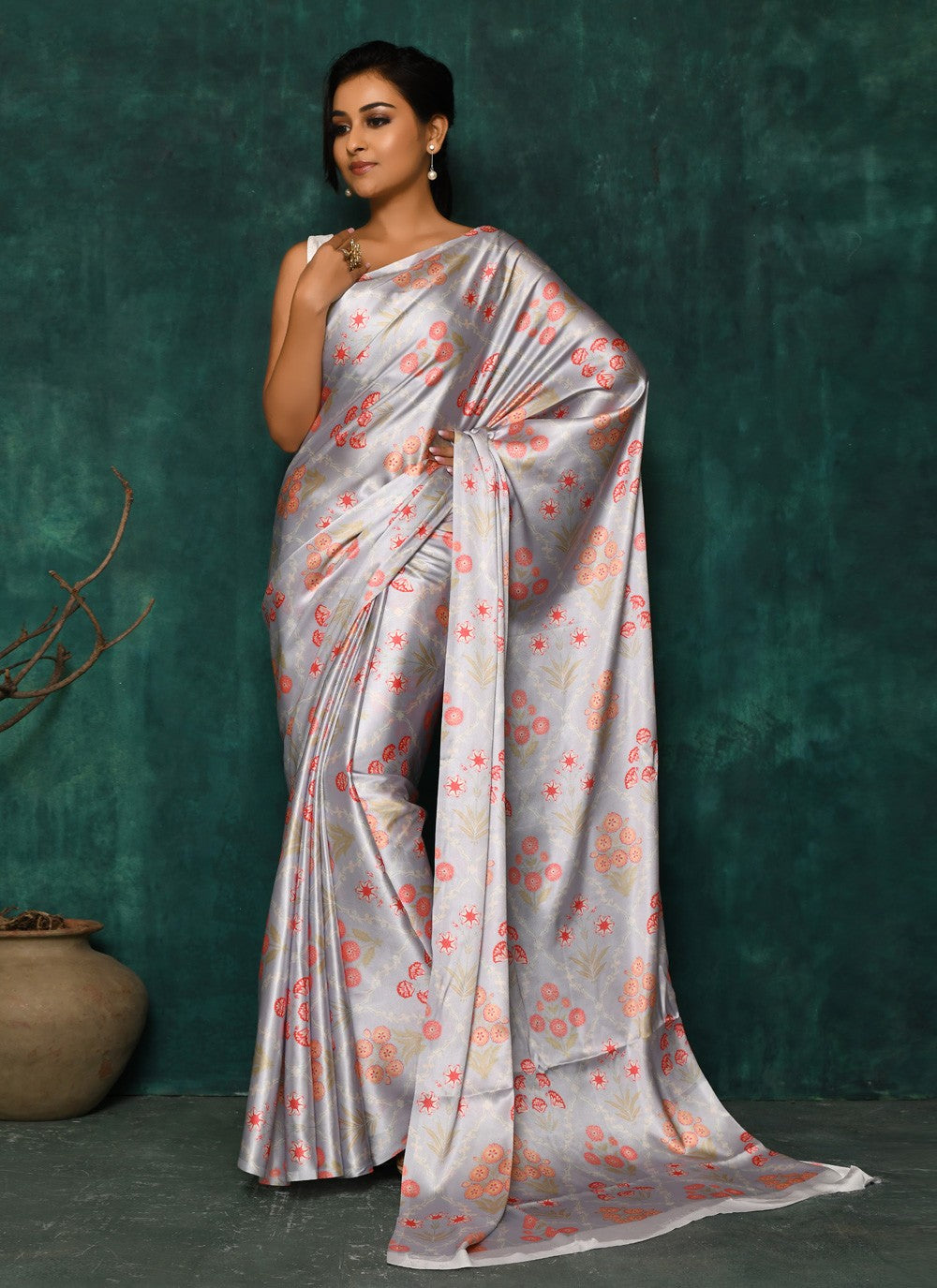 Classic Digital Print Faux Georgette Saree - S2174