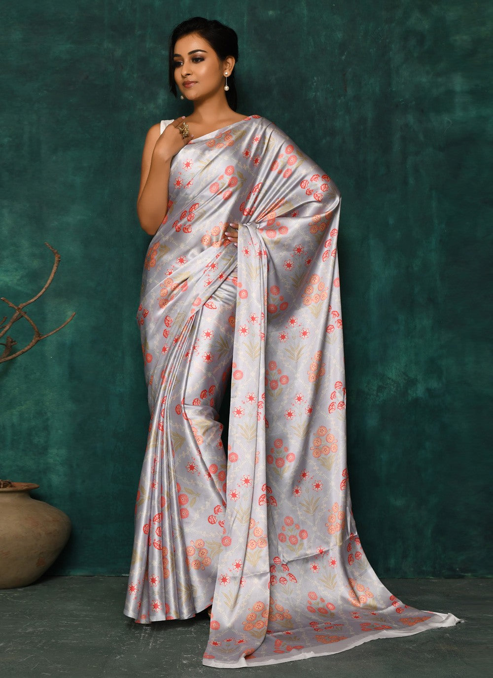 Classic Digital Print Faux Georgette Saree - S2342