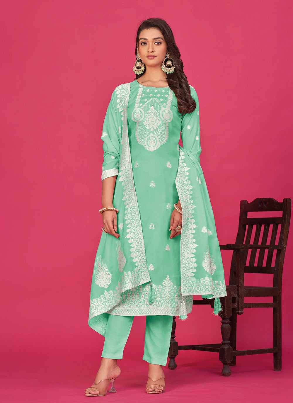 Organza Pant Style Suit - T3016