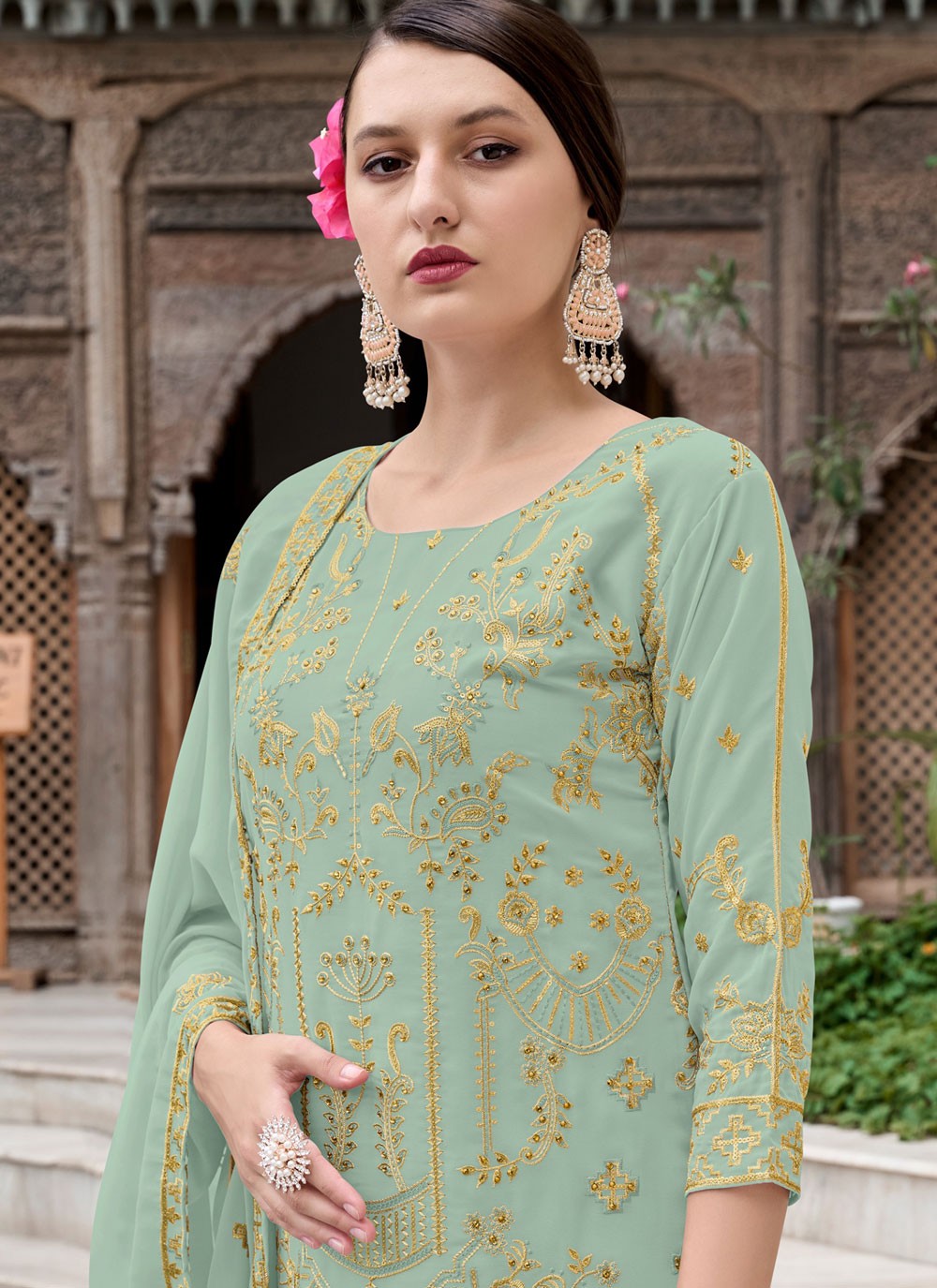 Faux Georgette Salwar Suit - T3339